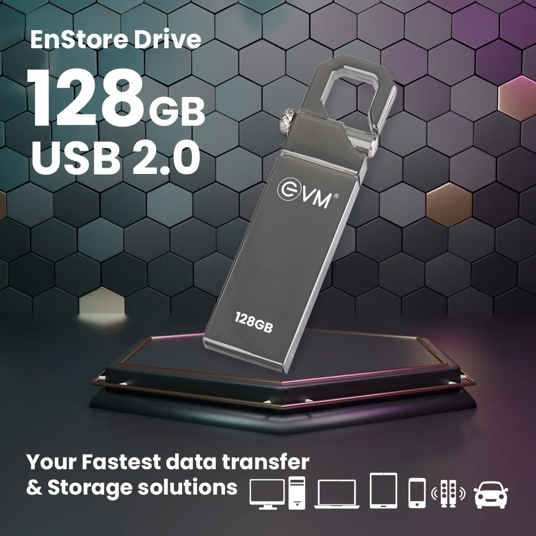 EVM Enstore Pendrive 128GB USB 2.0 (METAL) view 3